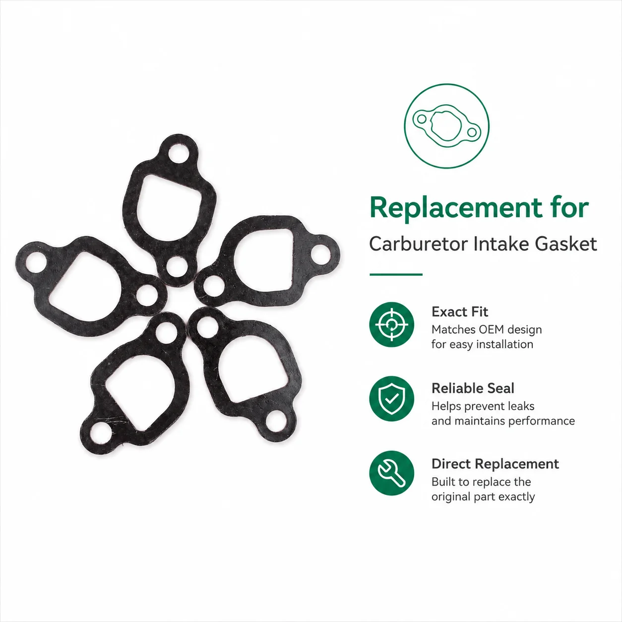 5Pcs Carburetor Intake Gasket For Honda GX200 GX160 168F 170F 6.5HP 5.5HP Petrol Gas Engine Motor Generator Water Pump Parts