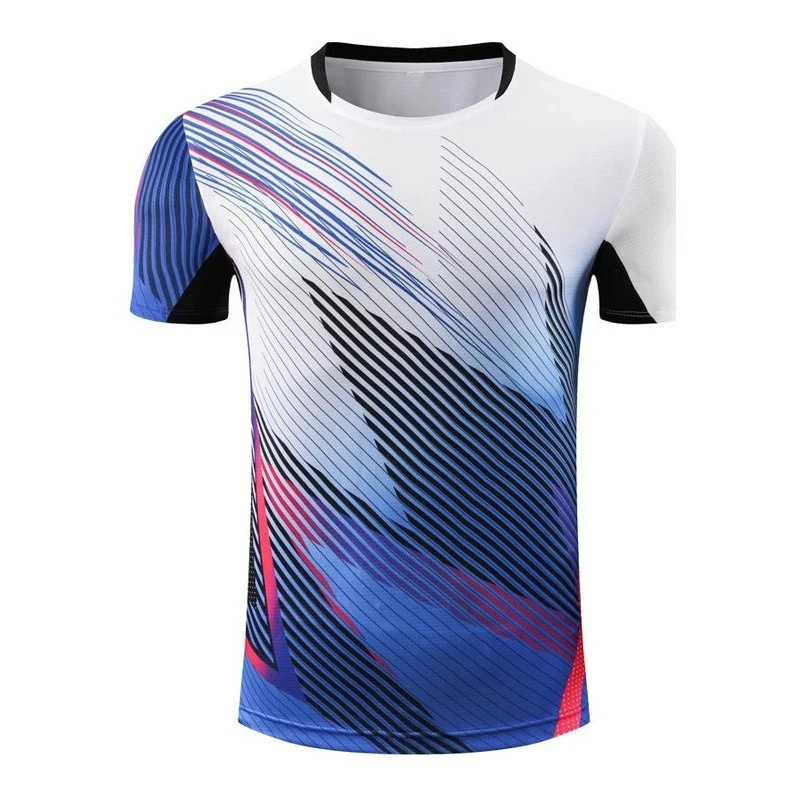 Men's Quick Dry Short Sleeve Gym Running Gym Workout Round Neck T-Shirt Training Exercise Sport Stripe Shirt Tops Man Clothes