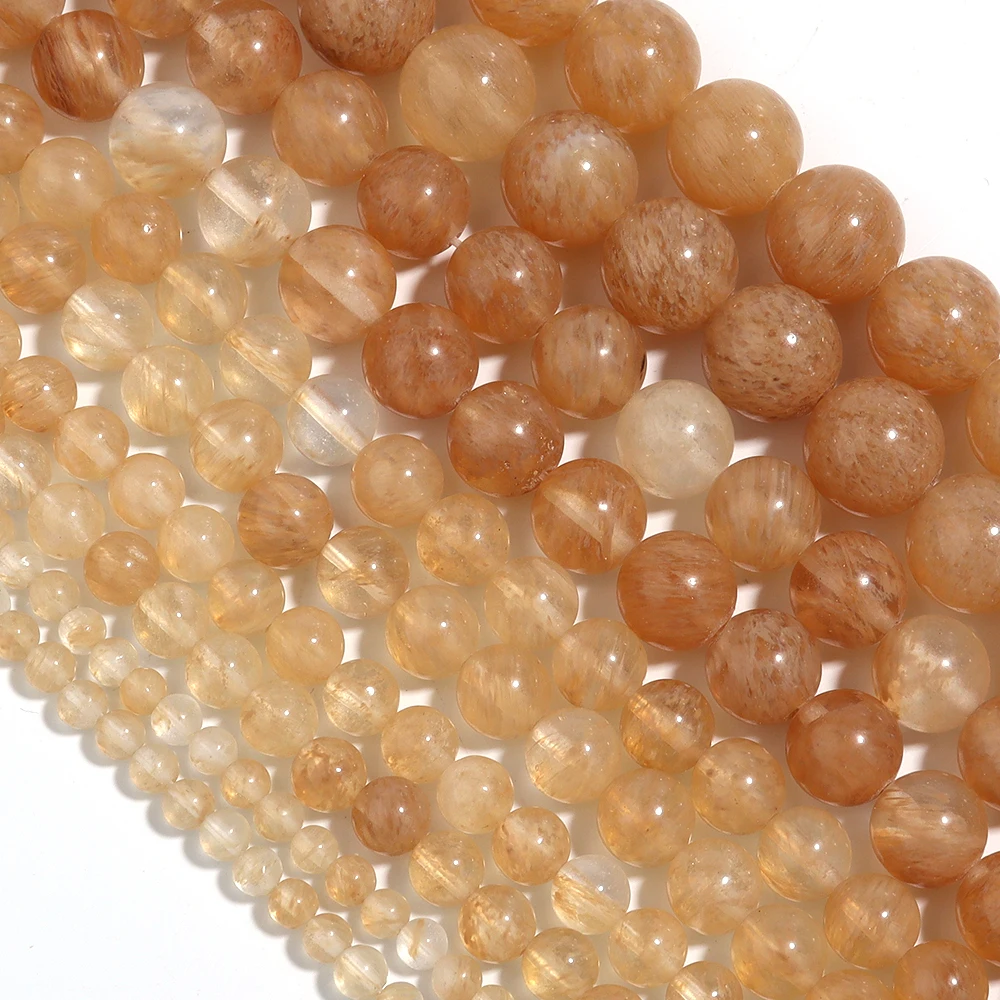 1 Strand Natural Smoky Quartz Stone Beads Round Loose Brown Quartz Beads 4-12mm for DIY Bracelet Necklace Jewelry Making Stuff