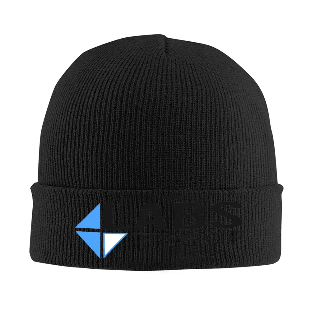 Blue symbol black LABS words TERRAGROUP Men Women Unisex Knitted Hat Beanie Pullover Cap Winter Thermal Warm Christmas Outdoor C