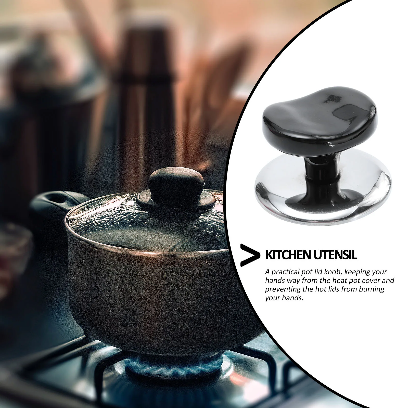 

2Pcs Stainless Steel Pot Lid Knobs Heat Resistant Universal Pan Cover Handles Anti Scald Kitchen Utensil Pan Lid Handle