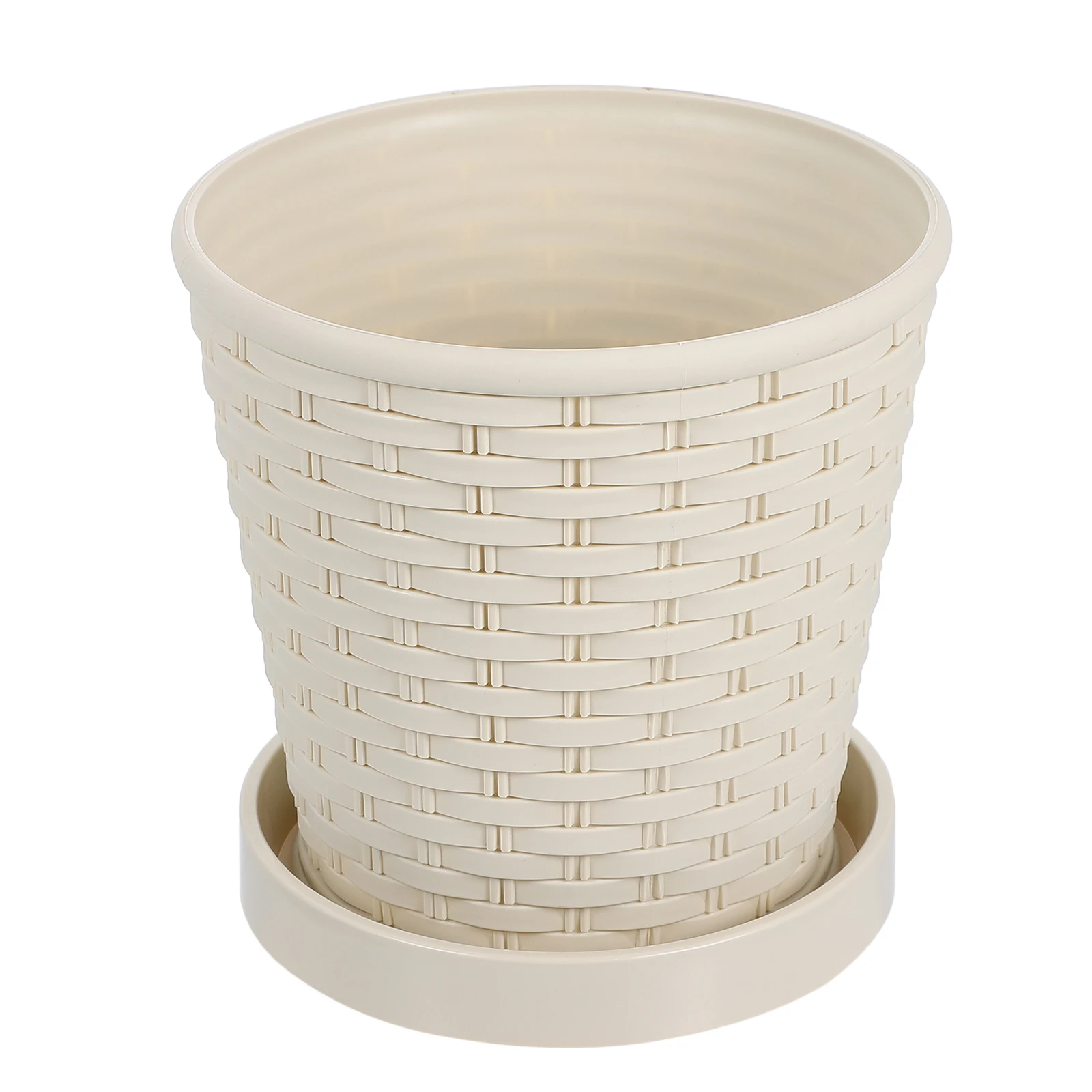 

Plastic Flower Pot Beige Plant Container Imitation Bamboo Durable Home Balcony Garden Plastic Flowerpot Plant Pot