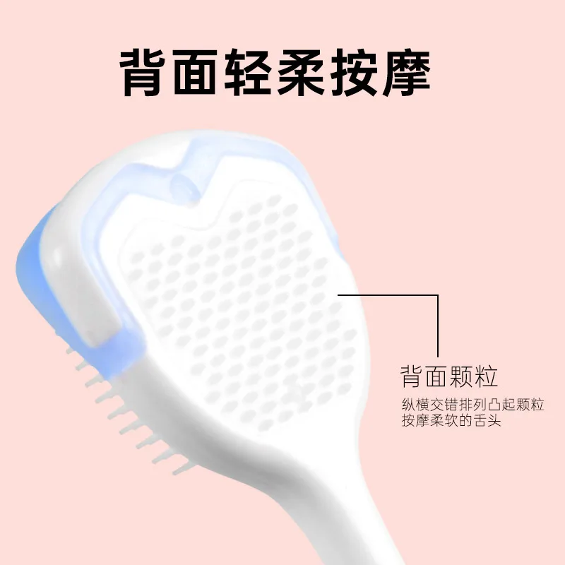 מנקה לשון Tongue Coating Cleaner Tongue Scraper Eliminating Bad Breath Cleaning Tongue Brush Tooth Cleaner Oral Health Care 1PCS