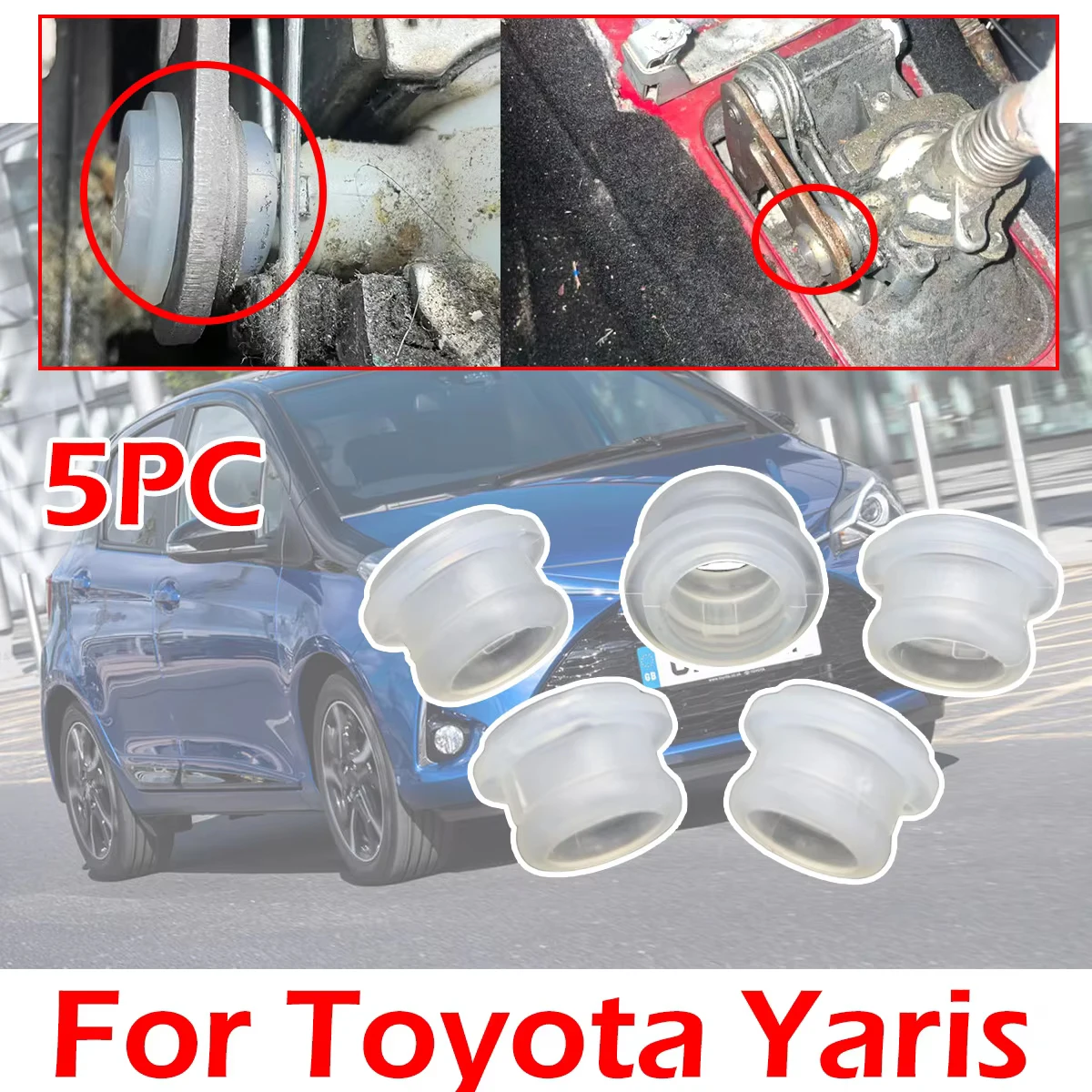 

5X Manual Gear Shift Lever Cable Bushing Repair Gearbox Selector End Linkage Rubber Sleeve For Toyota Yaris Seat Leon MK1(1M)