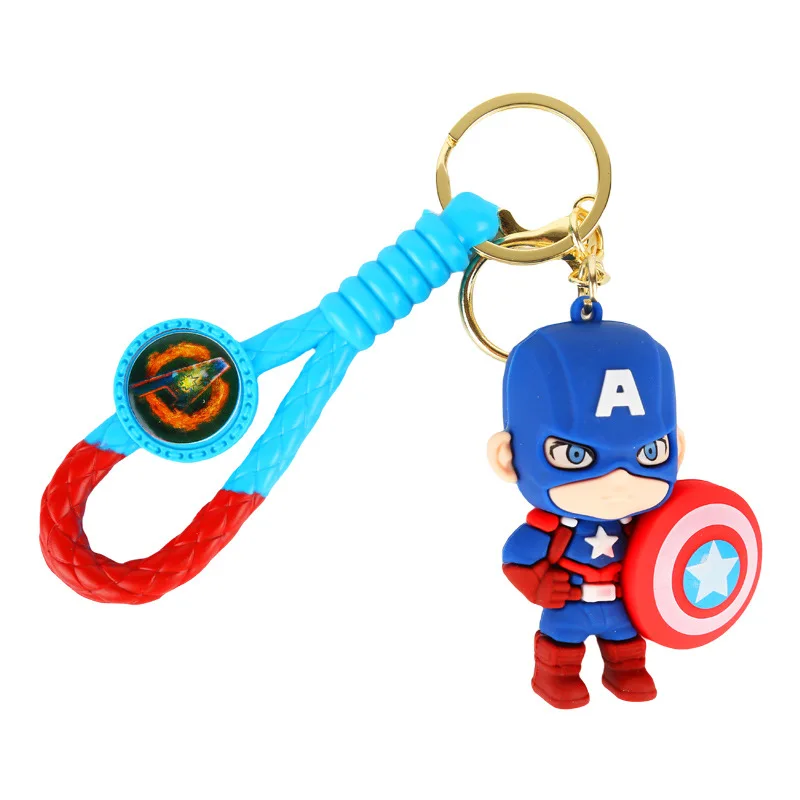 The Avengers Anime Figure Keychain, Homem-Aranha, Homem De Ferro, Capitão América, Thor, Batman, modelo de PVC Toy, envolvente, Decorar lembranças