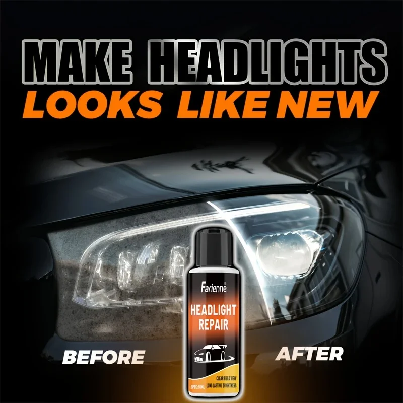 Ultimate Car Headlight Repair Kit - Headlight Repair Cream - Effectively repairs yellowed, oxidized, and blurry headlights,