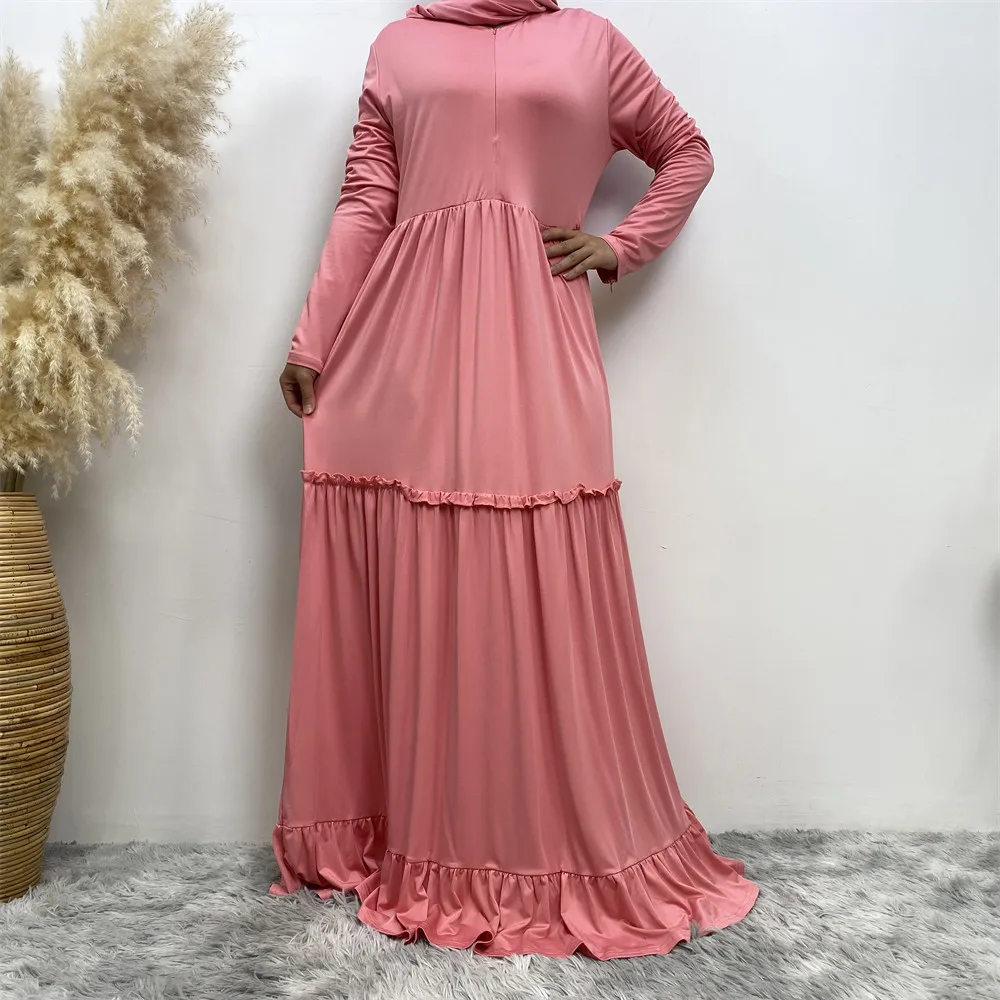 Muslim Fashion Hijab Dubai Abaya Long Dresses Women Solid Color Islam Clothing Abaya African Dresses for Women Musulman Djellaba