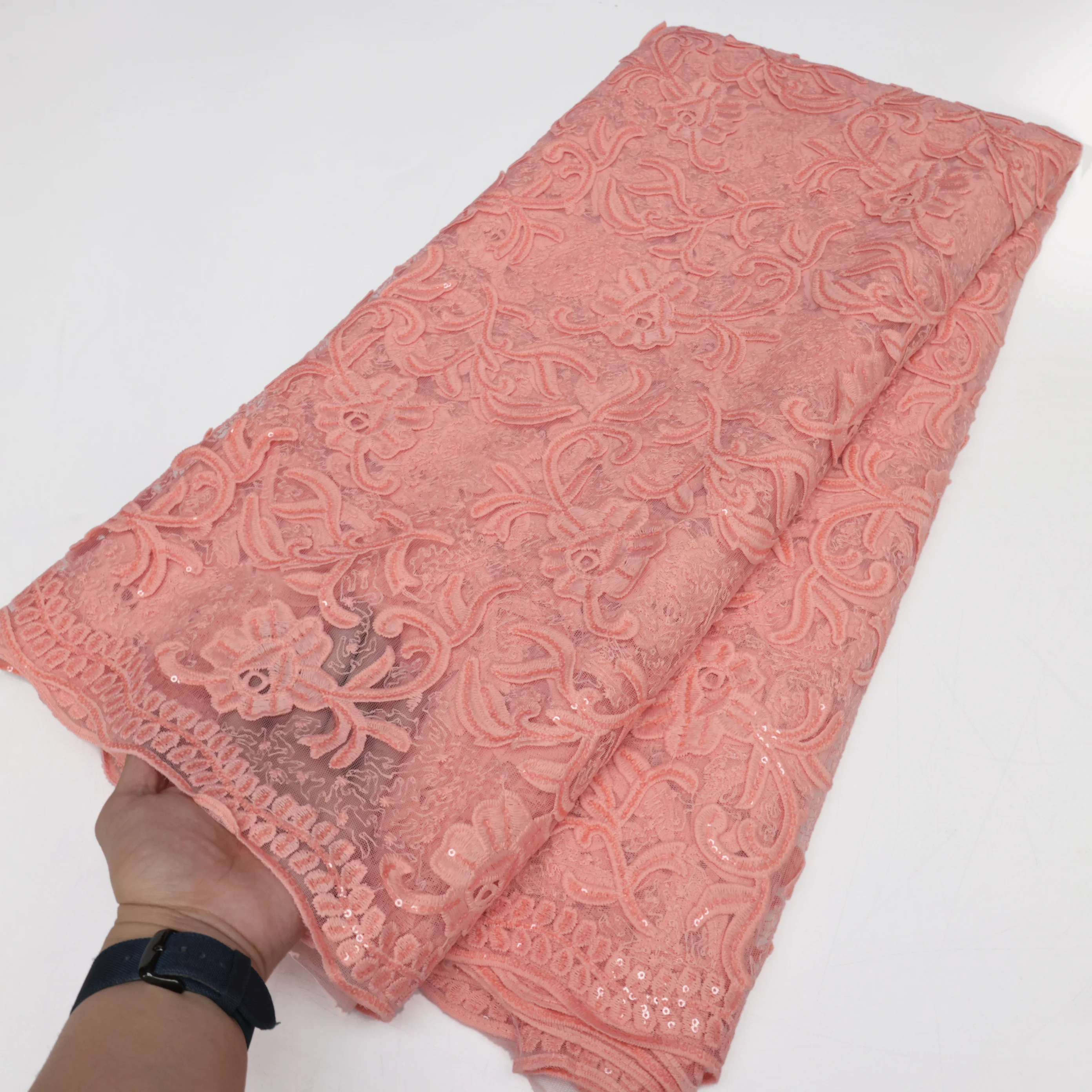 Nigeria Lace French Mesh Lace Fabric Embroidered African Lace Fabric High Quality Dubai Guipure Lace Lace Mesh 5 Yards