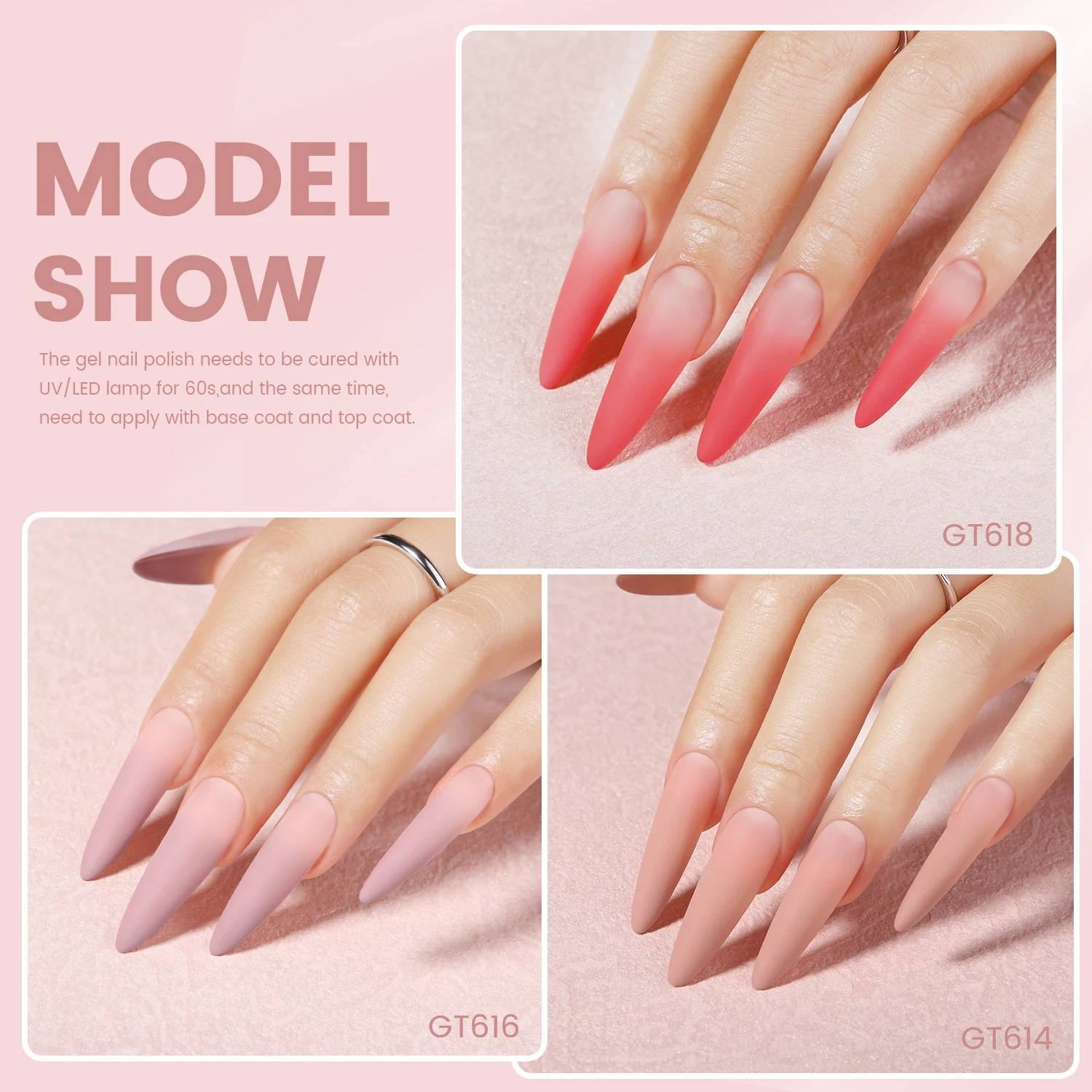 YOKEFELLOW GleamTap Cushion Ombre Painting Gel Schwämme Neon-Orange Hochpigmentiertes No-Wipe Gradient Pat Pat Gel Polish GT624 – Detail 10