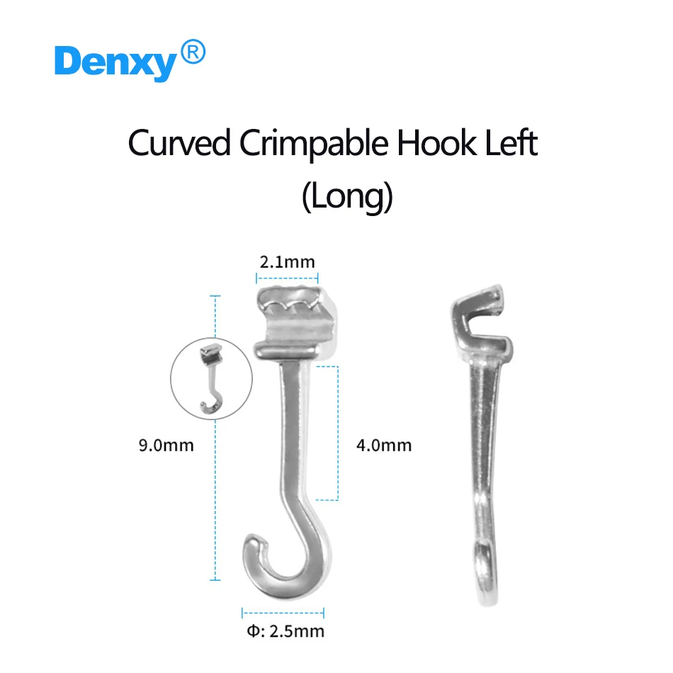 Denxy 50 Stück Zahnmedizinische Quetschbare Haken, Kurz/Mittel/Lang, für Kieferorthopädische Brackets, Zahnspangen, Zahnarztpraxis – Detail 12