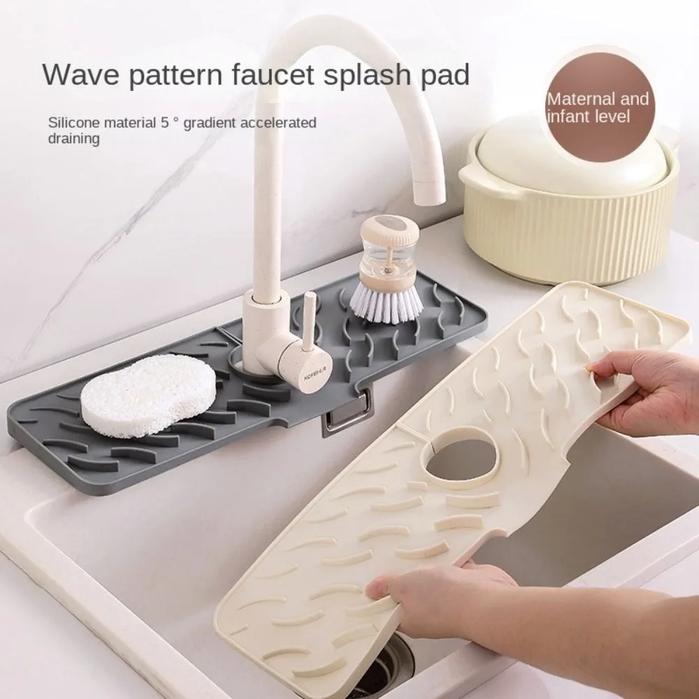 Durable Kitchen Faucet Splash Pad Gadgets Convenient Sink Faucet Raised Slope Mat Soft Multifunction Silicone Drain Rack