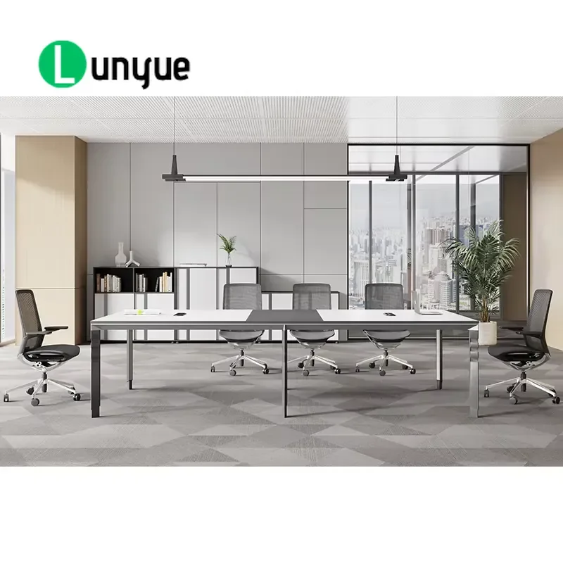 Luxury Modern Commercial Office Conference Table 6 8 10 Seats Veneer Laminated Wood Meeting Desk for Business Boardroom