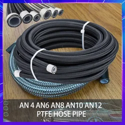 AN4 AN6 AN8 AN10 AN12 1-6M Racing Hose 304 Stainless Steel Braided Nylon Braided Brake Gas Oil Fuel Cooler Hose Line Pipe Tube