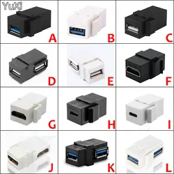 1PCS USB 3.0/2.0 Type-C Female to Female Coupler HDMI-Compatible Connector Keystone Inserts Adapter For Wall Plate Outlet Panel