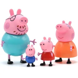 4Pcs/set Pepa Pig Children's Action Figure George Anime Cartoon Toy Mom and Dad Anime Party Toys Children's Birthday Gift