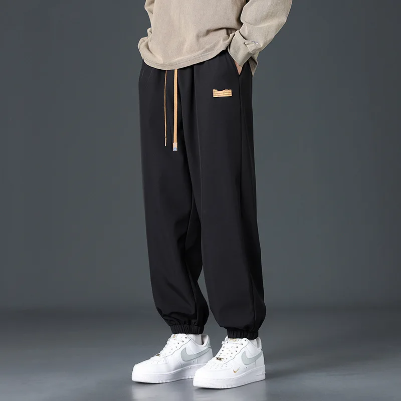 

Men's Casual Cotton Workwear Drawstring Cargo Pants Sports Loose Straight Jogger Sweatpants Sports Baggy Trousers