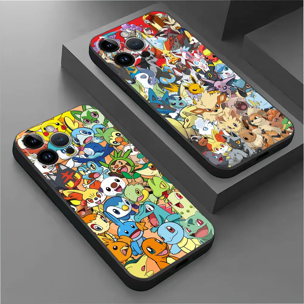 Case For Apple iPhone 13 11 15 Pro Max 14 Plus 12 Mini XR 7 8 X XS 6S 6 SE Soft Phone Cover TPU Funda Pikachu Pokemon Cartoon