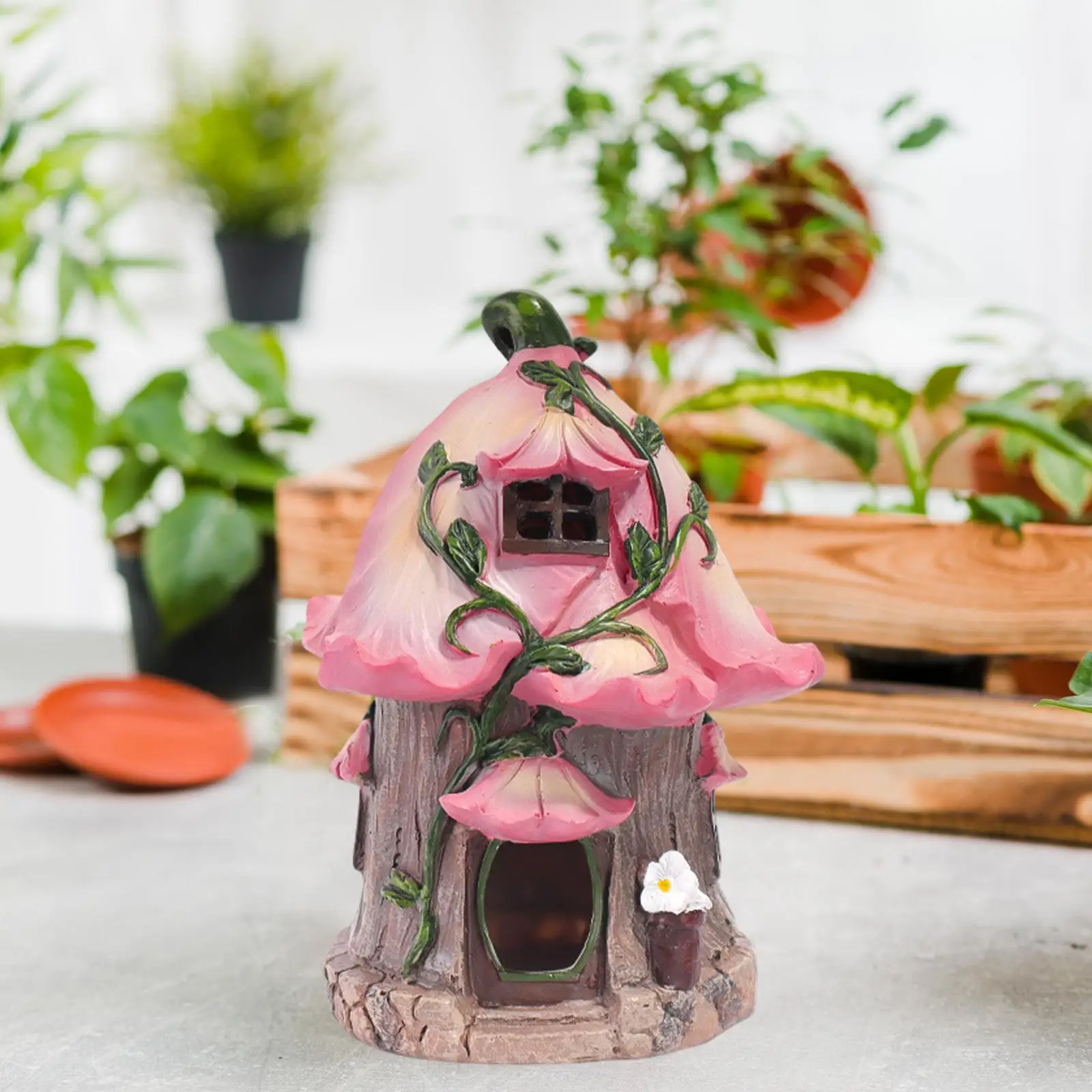 

Fairy Garden Decor House Gift Home Decor Resin Statue for Yard Lawn Outdoor