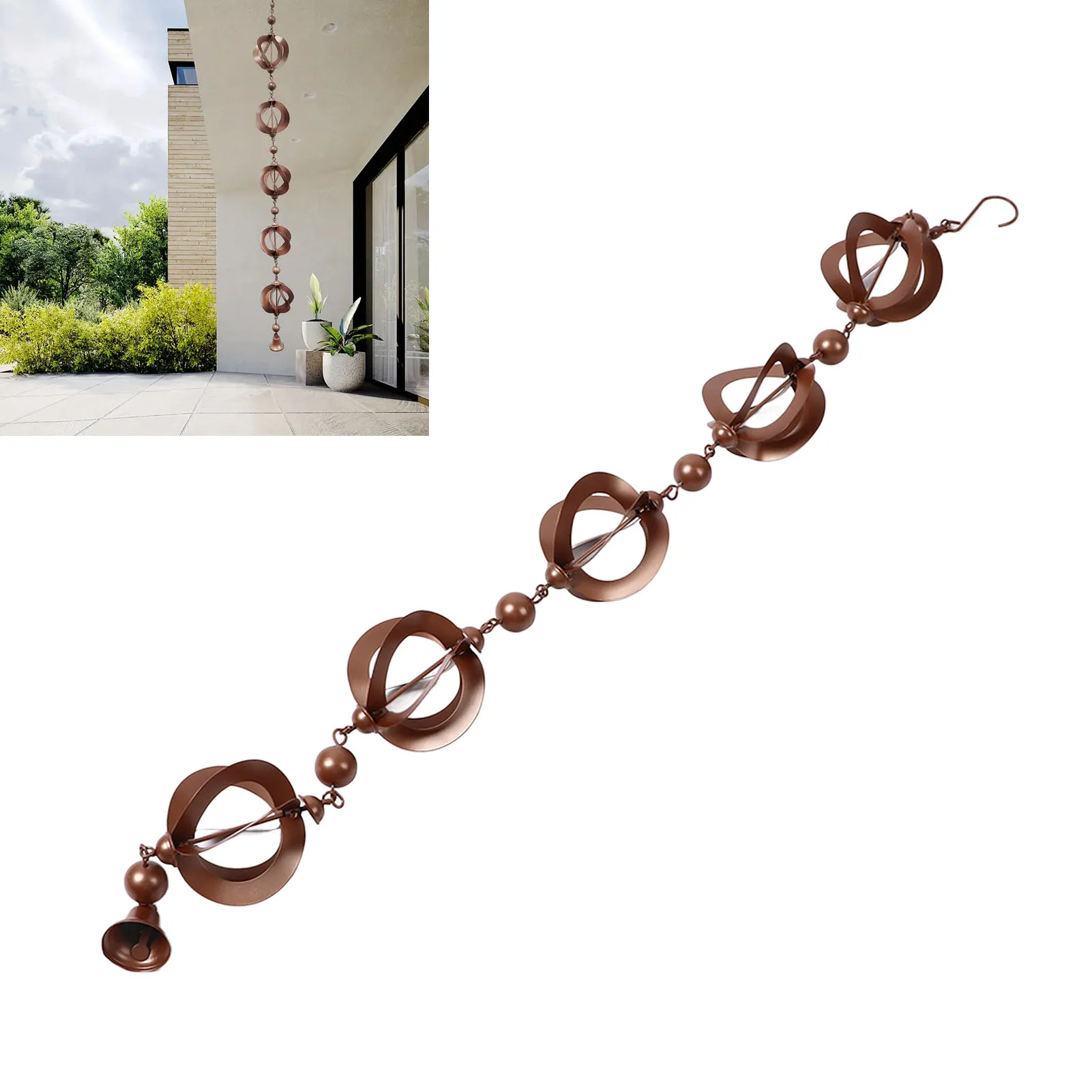 

Hanging Rain Chain Metal Decorative Rotating Hollow Rain Chain For Garden Courtyard