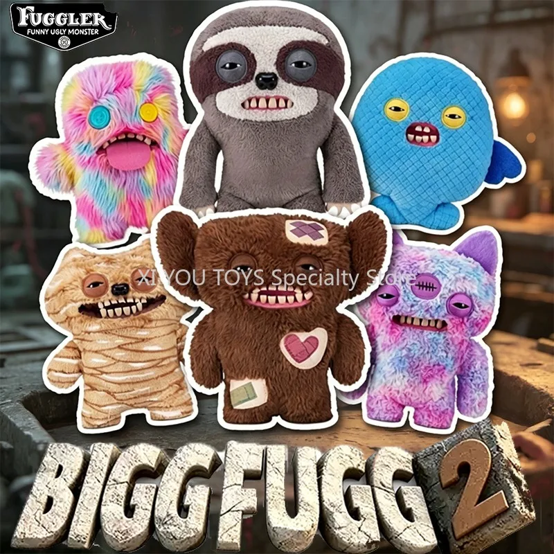 

Original Fuggler Bigg Fugg 2 Plush Toy Funny Ugly Monster Stuffed Doll Realistic Teeth Eyes Patch Bear Mummy Cat Children Toys