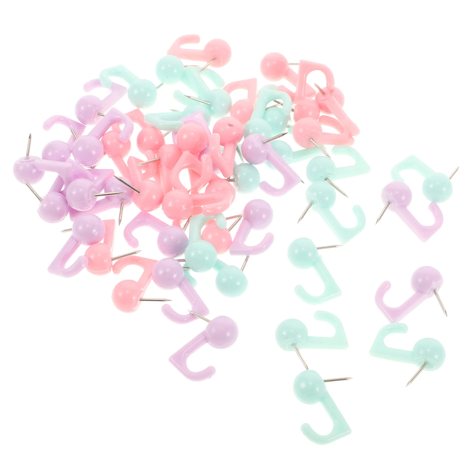 

50pcs Hook Pushpins Macaron Color Thumb Tacks Decorative Wall for Bulletin Board Office Home Classroom Cork Board