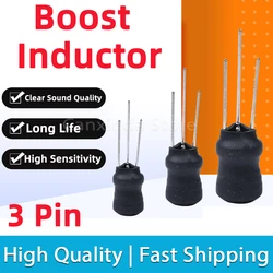 5pcs Boost Inductor Booster Step Up Inductance Choke Filter for Alarm Buzzer Humidifier atomizer 3 Pin Ferrite Coil I Shape Core