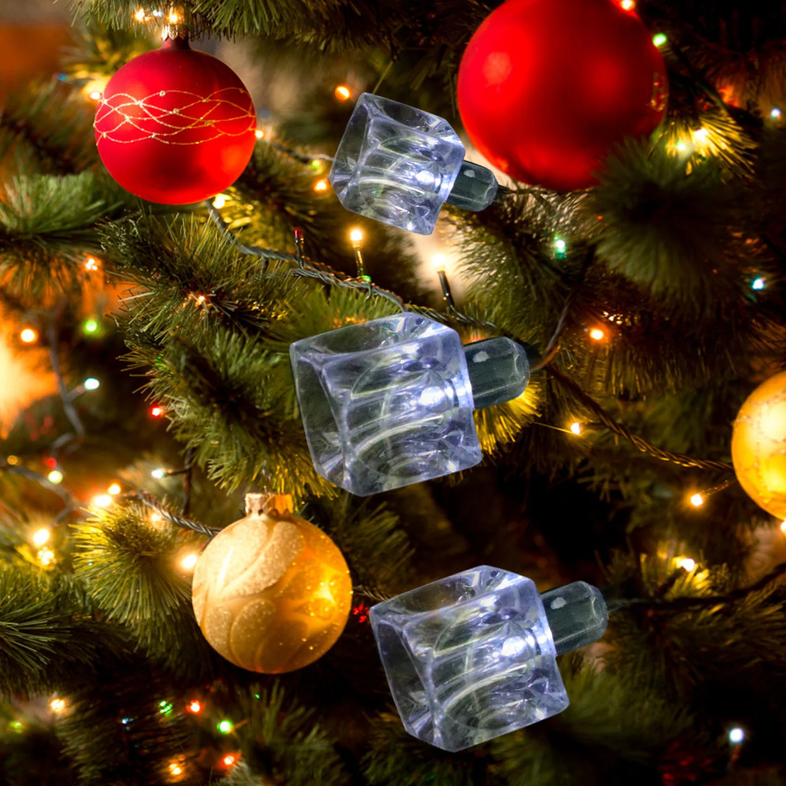 

1 шт. светодиодная лампа в виде кубиков льда, декоративная гирлянда для фестиваля, наружного садового освещения, украшение, стильная вечеринка, праздник, Рождество