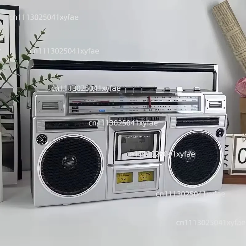 Retro Stereo Dual Speaker Radio Recorder Convenient Tape Machine Bluetooth U Disk TF Card