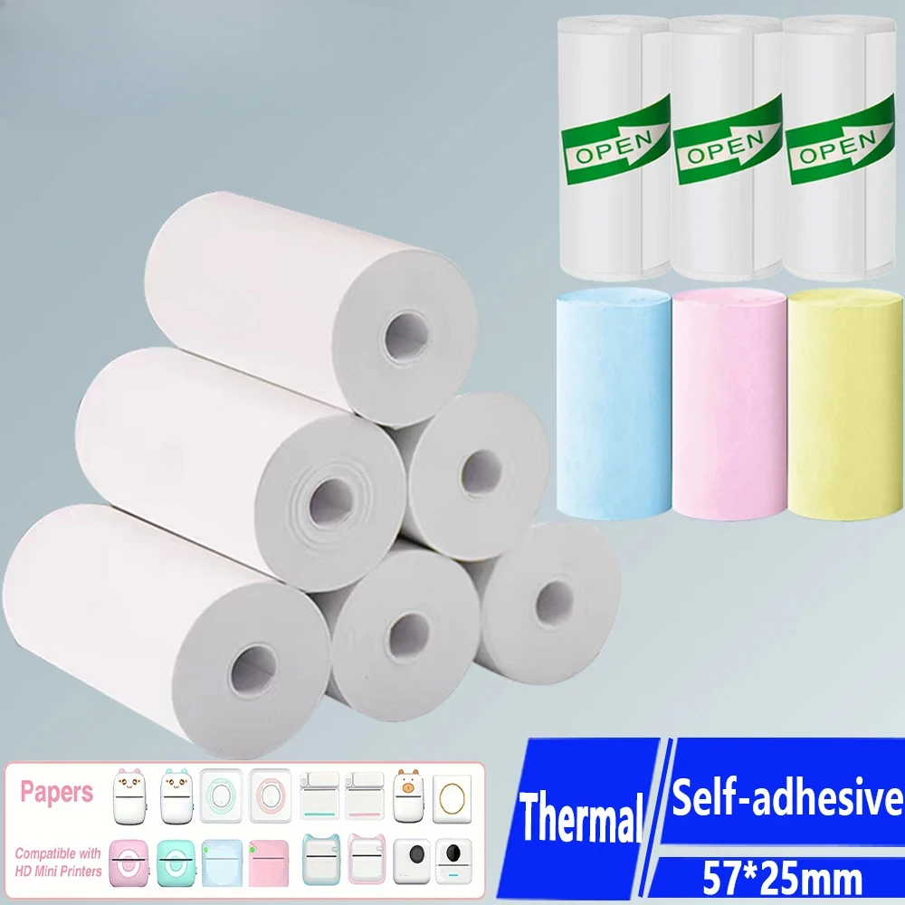 

GEFENIS мини-принтер термобумага 10 шт. самоклеящаяся пастабельная этикетка наклейка красочная клейкая бумага фото без чернил термопринт