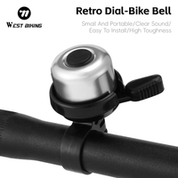 WEST BIKING Bike Bell Small Portable Clear Sound Retro Dial-Bike Bell High Toughness Anti-slip MTB Road Bike Handlebar Horn