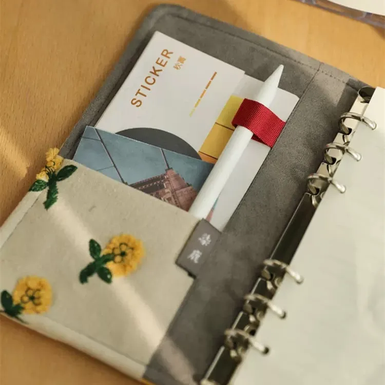 A6 Soft Cotton Cover Daily Weekly Planner Notebook Cute Loose-leaf Binder 6 Hole Notebook Journal Diary Agenda School Stationery