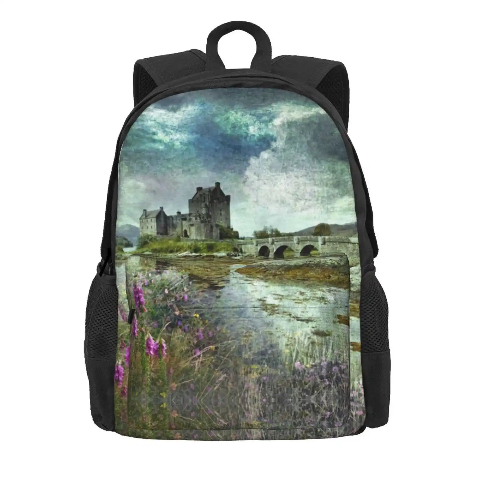 Eilean Donan Castle - Spirit Of The Highlands Hot Sale Schoolbag Backpack Fashion Bags Eilean Donan Castle Loch Highlands