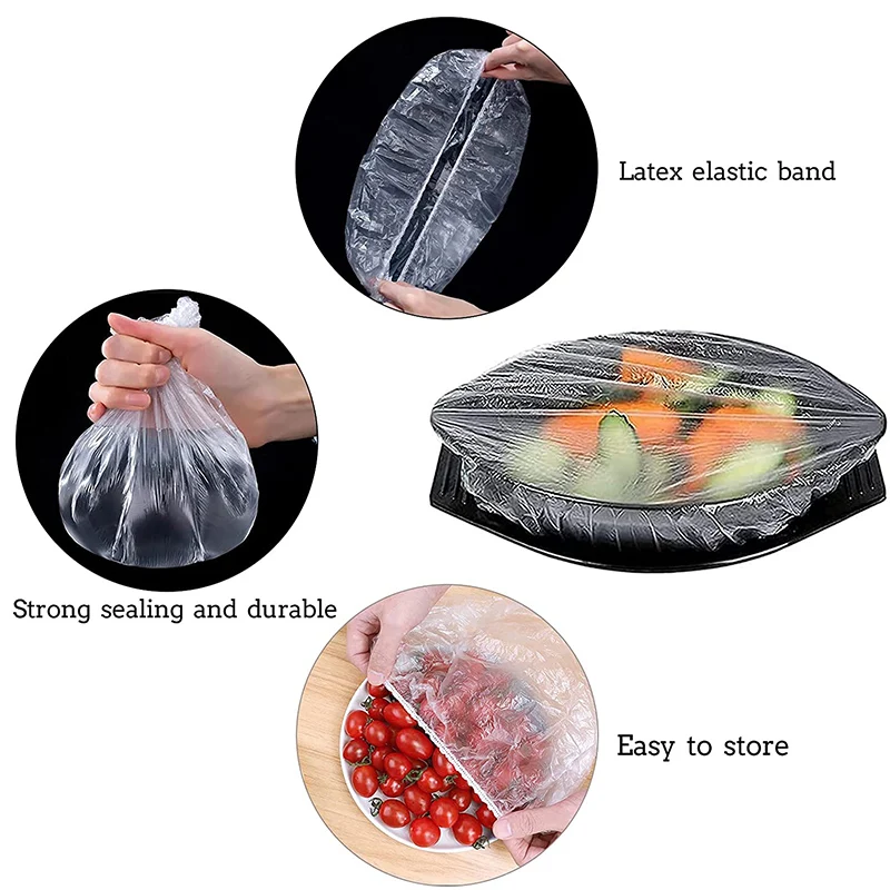 Disposable Food Storage Covers Bags for Bowls Plates Dishes Shower Cap Reusable Food Storage Elastic Fresh Keeping Silicone Lid