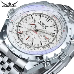 JARAGAR 212 New Men's Automatic Clock Steel Mechanical Men Watch Business Luxury Male Wristwatches Multifunctional Wristwatch