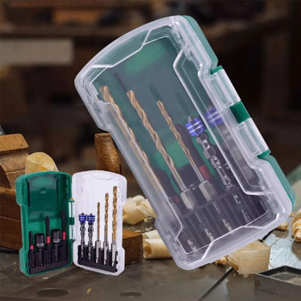 

10Pcs/Set Impact Resistant Magnetic Drill Bit Set Hex Shank Magnetic Sleeve Wrench Adapter Twist Drill Single Head