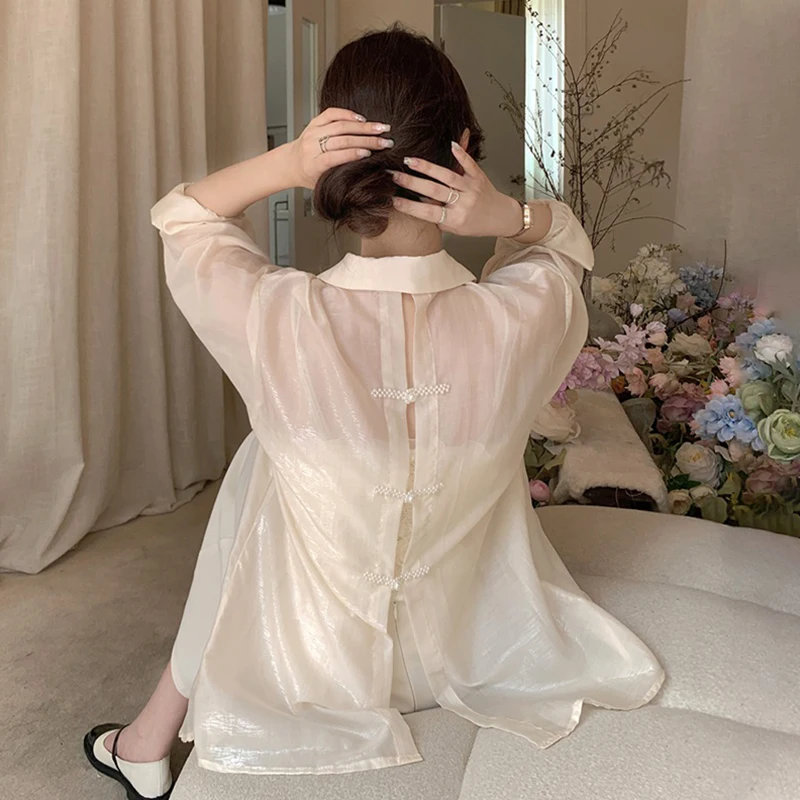 

Sun Protection Silk Chiffon Cardigan Women's Thin Summer Strap Outer Shirt UV Protection Shawl Air Conditioner Cover up