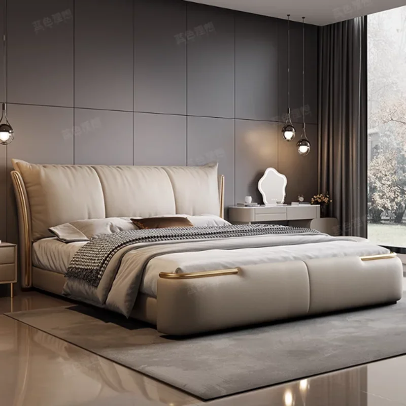 Luxury Headboard Bed Frames Queen Lounge Sleeping Storage Bed Organizer Leg Support Muebles Para Dormitorio Bedroom Furniture