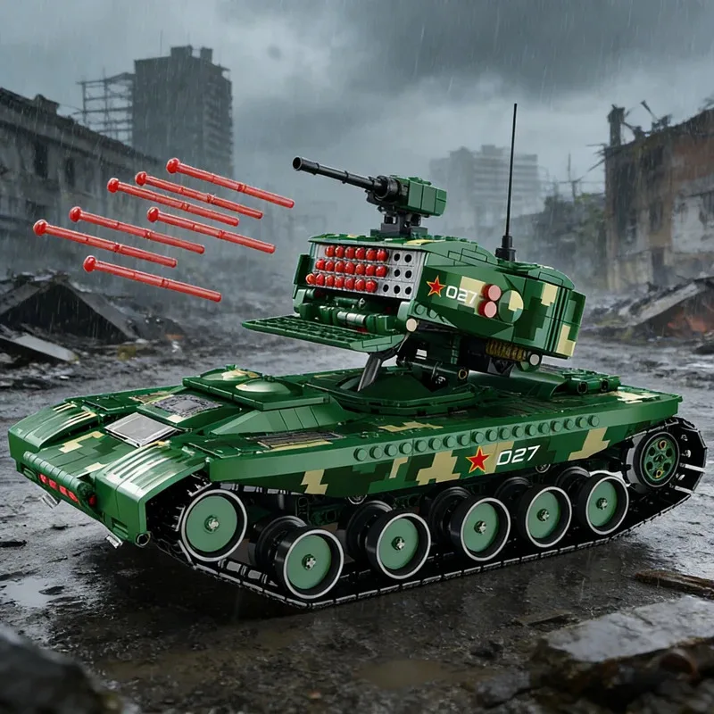 

MOC-55027 Missile Tank Model Building Blocks 1488PCS Educational Construction Toys Remote Control Bricks Kids Adults