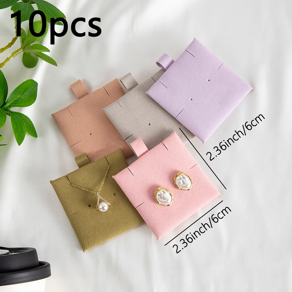 10/1pcs 6x6cm Small Earrings and Necklace Pad Bracelets Insert Card Jewelry Packaging Display Package Box Pouch Handmade