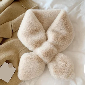 Fake Rabbit Fur Collar Scarf Women Keep Warm Thickening Fur ...
