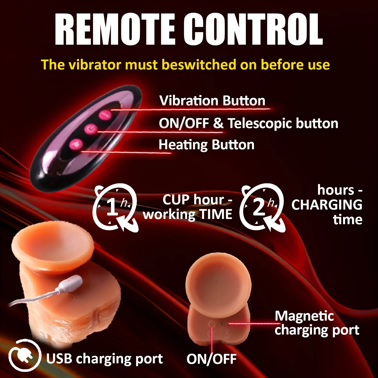 This 9-Inch Thrusting, Realistic, Heated Dildo Vibrator Has 10 Vibration Modes, 10 Stretch Modes, And a 360° Rotating Suction Cu - Image 6