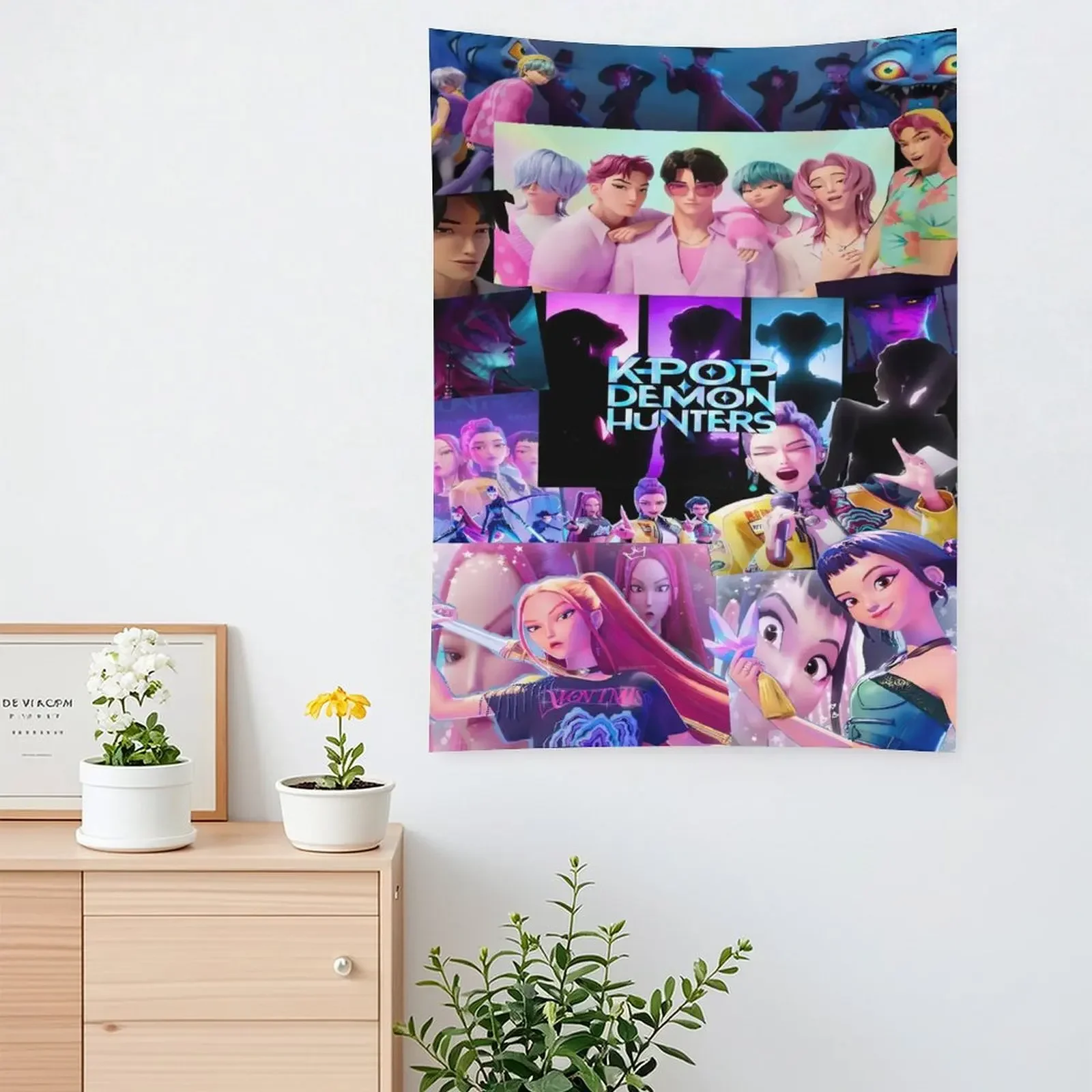 

Huntrix Girls Sajaboys мультяшный декоративный гобелен для гостиной, общежития, забавный настенный художественный декор