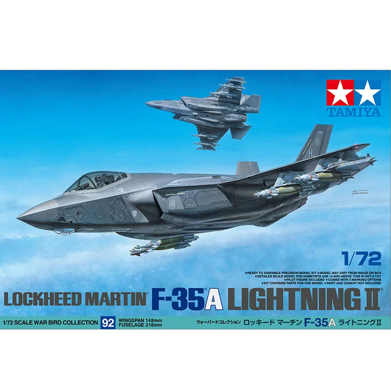 

Tamiya 60792 Static Assembled Model 1/72 Scale For US F-35A Lightning II Fighter Model Kit