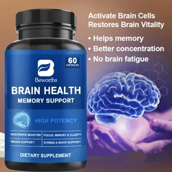 Beworths Phosphatidylserine Brain Health Capsule for Memory and Focus Smarter Brain Health Nootropics Supplement Relieve Anxiety