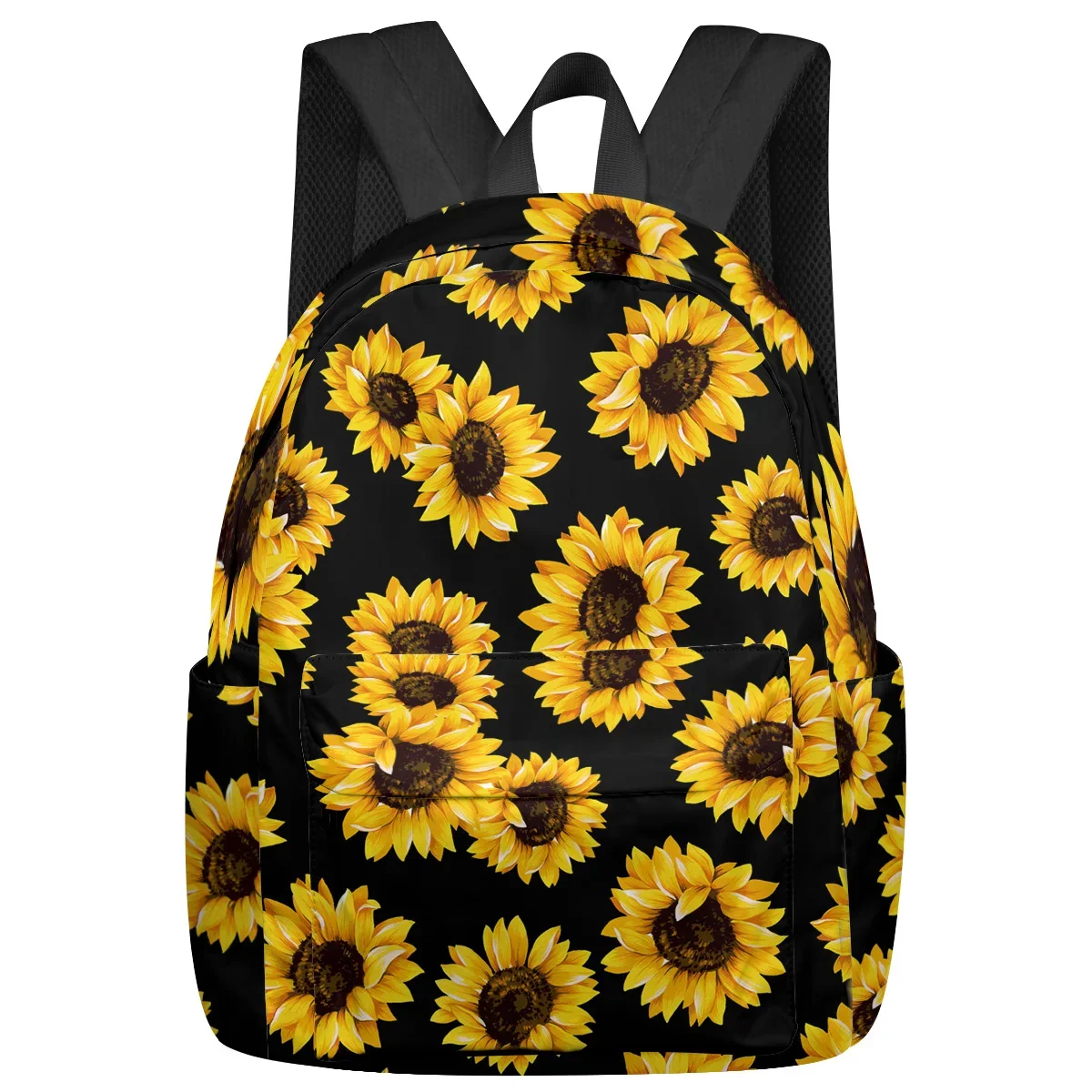 

Plant Sunflower Flower Black Women Man Backpacks Waterproof Travel School Backpack For Student Boys Girls Laptop Bags Mochilas