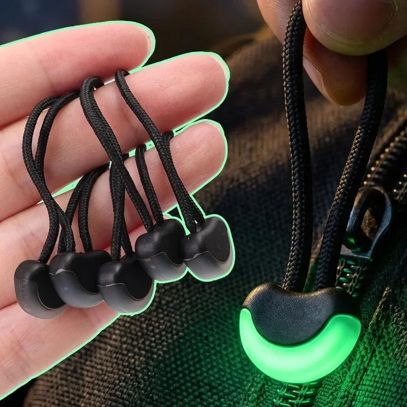 Luminous Zipper Pulls Eco Friendly Glow in Dark Backpack Luggage Zipper Puller Replacement Waterproof Durable Braided Cord