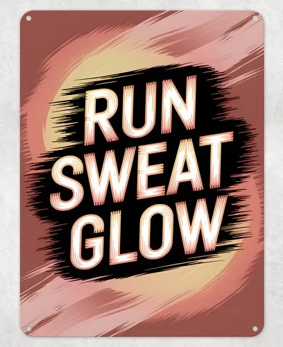 Run Sweat Glow Cardio Gym Metal Poster Wall Tin Sign Man Cave Shed Home Plaque --Tin Sign