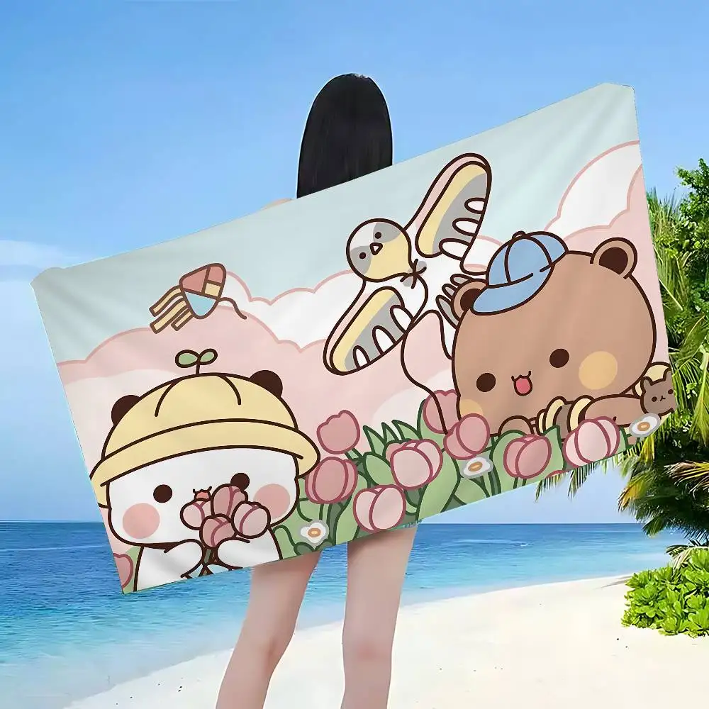 Bubu and Dudu Cute Cartoon Microfiber Blanket Quick Drying Beach Towels Oversized Printing Super Absorbent Pool Towel Blanket