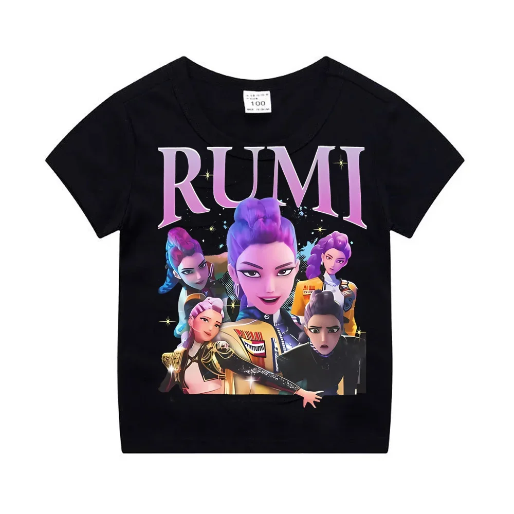 Kpop Demon Hunters Abbigliamento per bambini T-shirt a maniche corte Carino Kpop Demon Hunters Tiger Harajuku Tshirt per ragazzi e ragazze