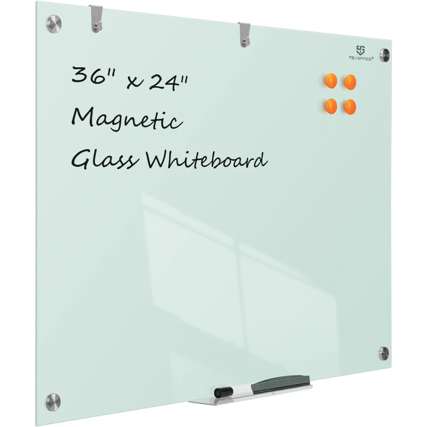 

Glass Dry-Erase Board 36x24 Inches Wall Mounted Magnetic Whiteboard for Office Home School